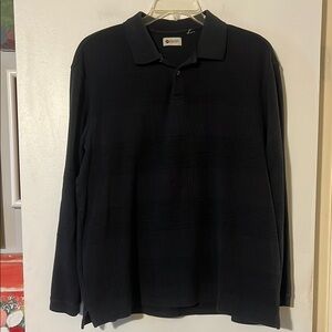 Haggar mens black long sleeve polo shirt